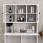 Armoire de trieur de linge blanche stable avec sacs et tablettes amovibles-937039312