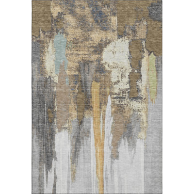 Premium Machine Washable Mouton AMF1979 Abstract Rug