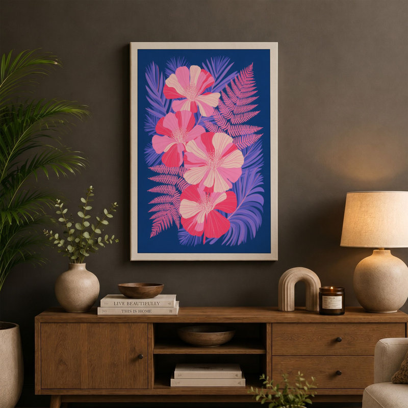 Luminous Blooms Botanical - Wrapped Canvas, 36x24 - 91.4 x 61.0 cm, Cream Border