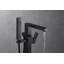 Robinet de baignoire romaine à fixation sur plancher à poignée simple avec douche à main Rift Collection - Noir mat-92021219