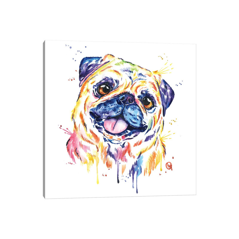 Fawn Pug 1 Piece Wrapped Canvas Painting, 66.04 cm H x 66.04 cm W