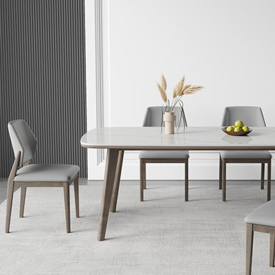Rock plate dining table and chair combination