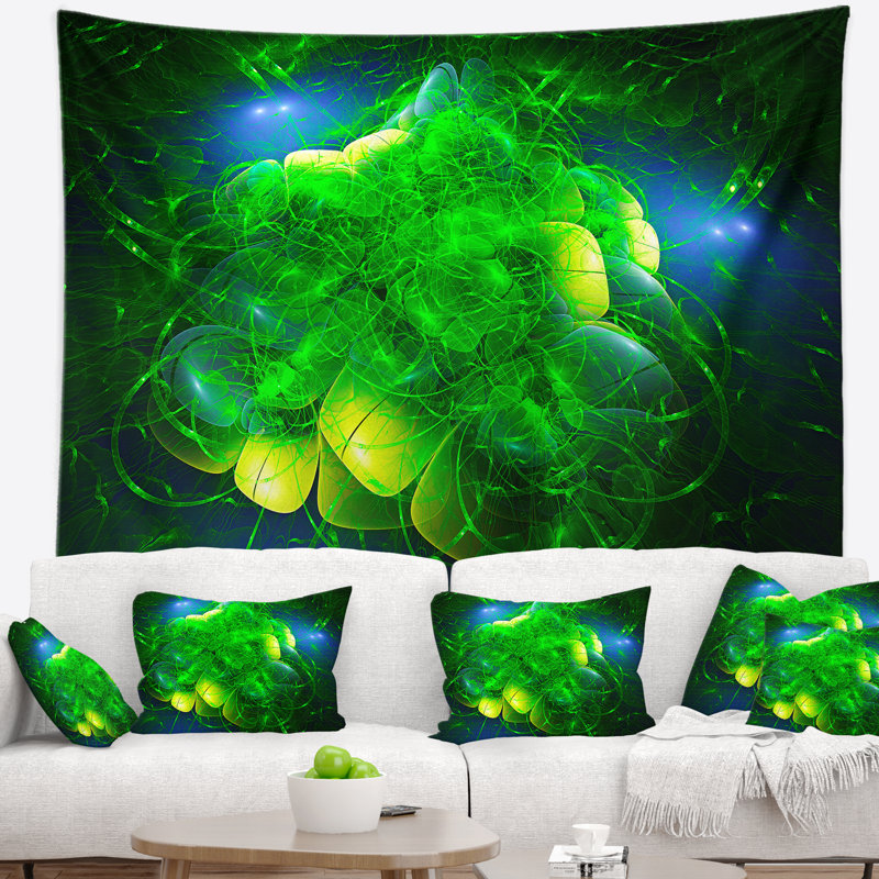 Tapisserie vert fleur mystical floral, H 78 po x l 92 po