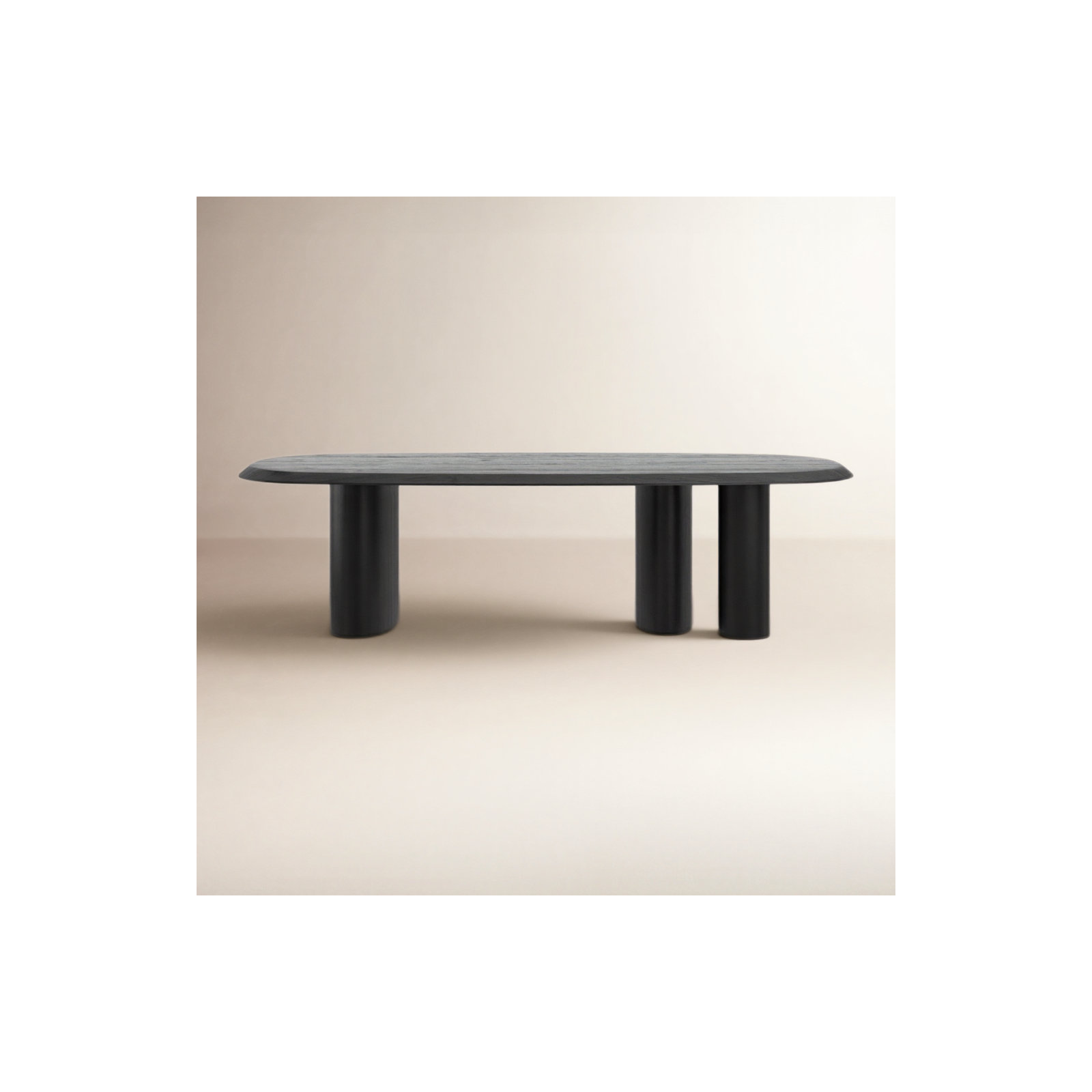 Elise 87'' Oval Dining Table, 30" H x 118" L x 47.2" W, Black Ash