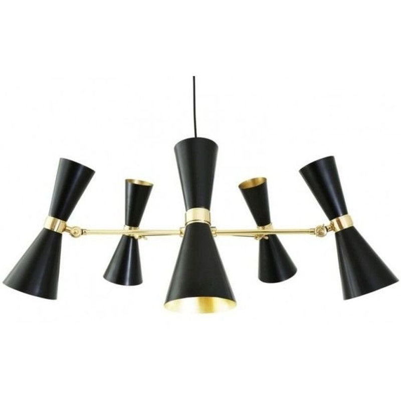 Luminaire suspendu tambour noir - 5 ampoules
