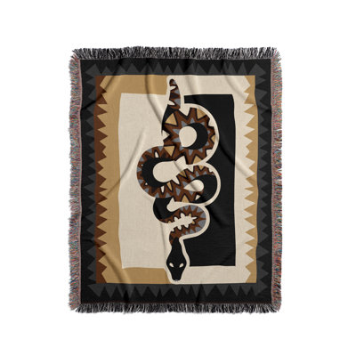 Kotu Snake Cotton Blend Blanket Throw