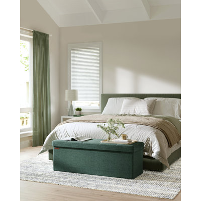 110x38x38cm Linen Upholstered Storage Bench