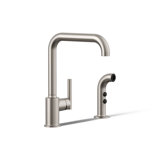 Purist® Two-Hole Kitchen Sink Faucet with 8" Spout and Matching Finish Sidespray