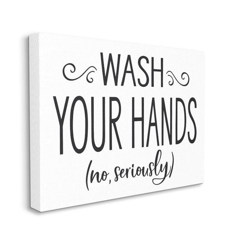 «No Ser graly Wash Your Hands Bathroom House» par Ziwei Li - reproduction, H 30 po x l 40 po, Toile tendue
