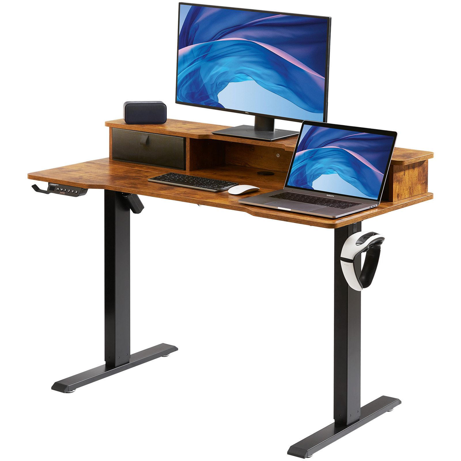 Inbox Zero Aleksa 47.2'' W Height Adjustable Rectangle Standing Desk ...