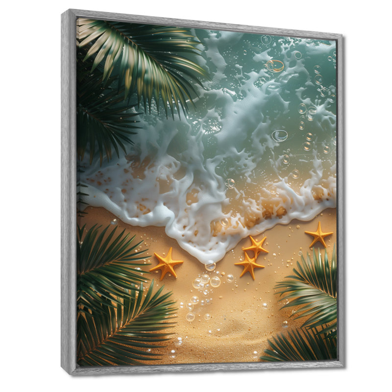 Étoile de mer sur une plage tropicale III - impression d'art mural plage, H 32 po x l 16 po x P 1 po