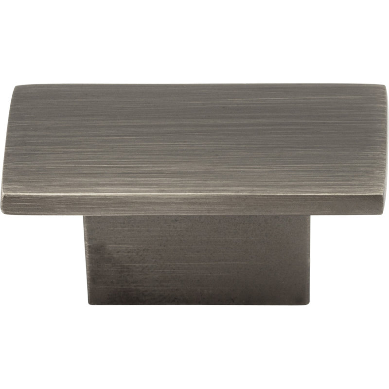 Mirada Rectangular Knob, Brushed Pewter