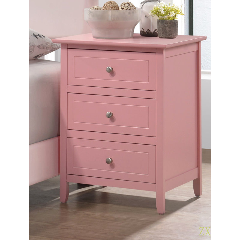Charmante table de chevet contemporaine, Rose