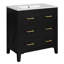 Ensemble de meuble-lavabo simple 60 po avec 3 tiroirs, ensemble de meuble-lavabo autoportant 60 po avec cadre en bois massif-920398932