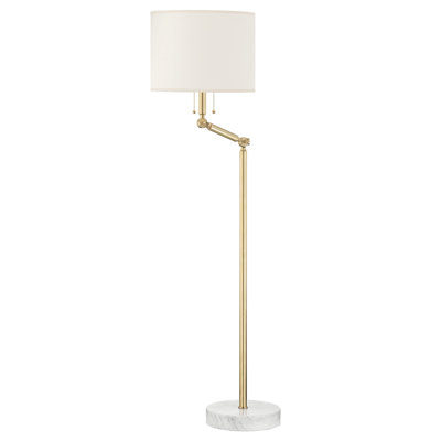 Essex 53" 2-Light Handmade Paper Marble Floor Lamp by Mark D. Sikes for Hudson Valley Lighting