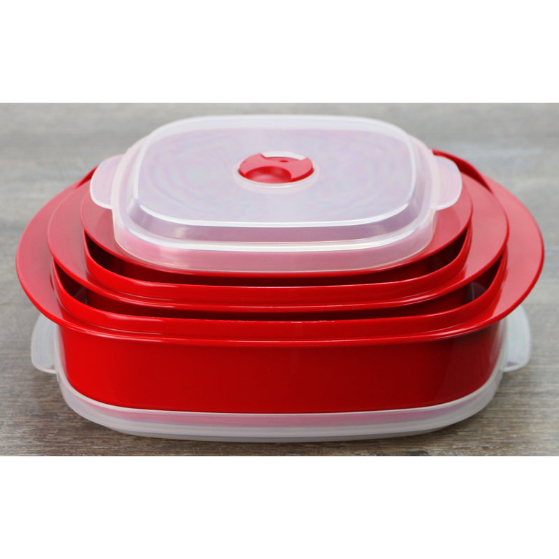 Ensemble de 3 contenants alimentaires Argelis, Rouge