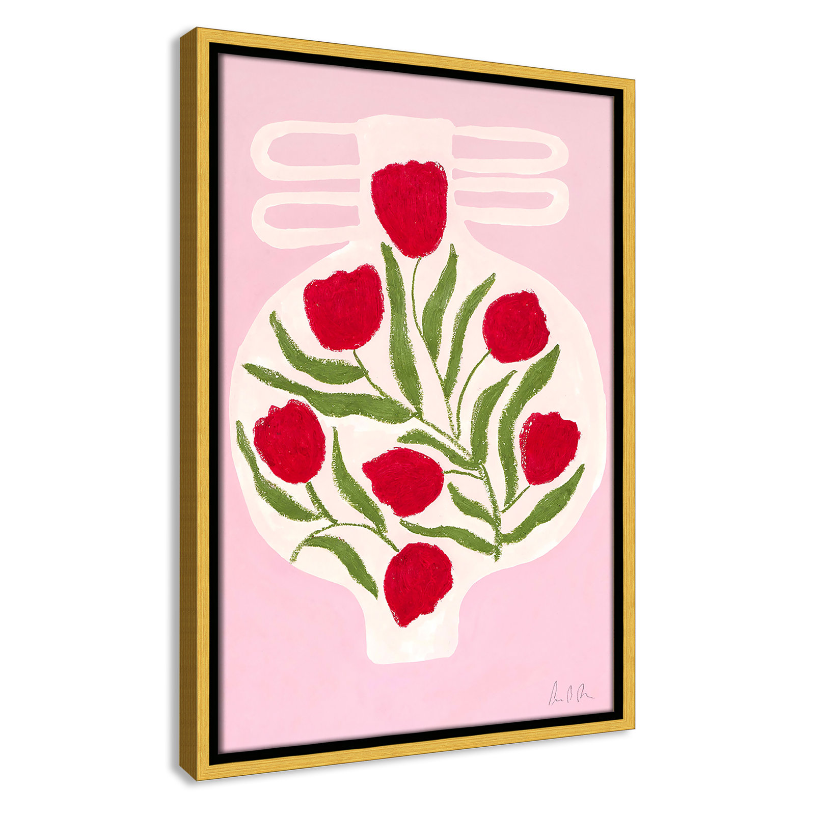 Vase No. 02 Print by Camilla Bergqvist, 19.5" H x 13.5" W, Gold