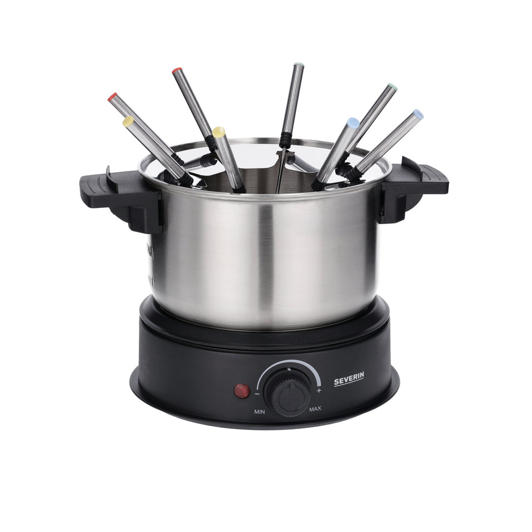 Fondue FO 2400, 800 W, mit 8 Fondue-Gabeln, spülmaschinengeeigneter Edelstahl-Topf (1.250 ml Kapazität)