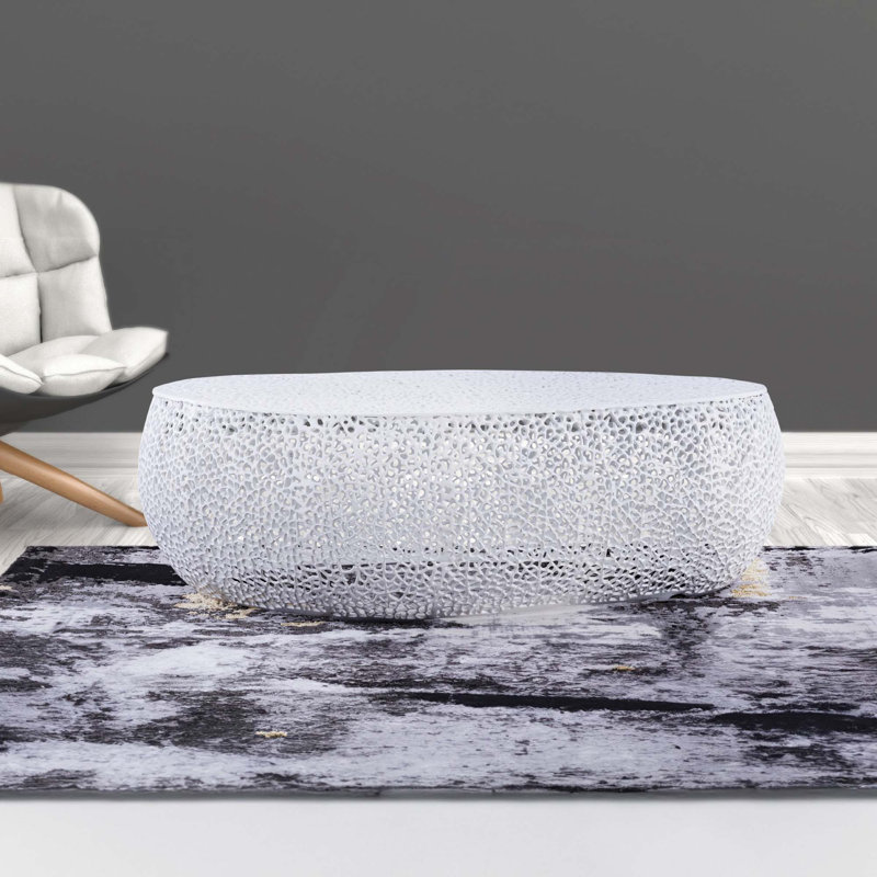 Table basse ovale, Blanc