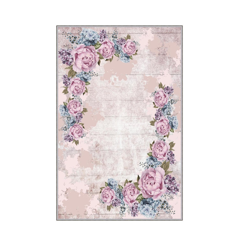 Luxurious Woven Area Rug, 5.9 x 9.2 ft, 100% Polyester, Antibacterial | Non-Slip PVC Felt Dot Underside, 0.3 in Pile Height | Machine Washable, 3D Digital Print, Perfect for Living Room & Bedroom Décor