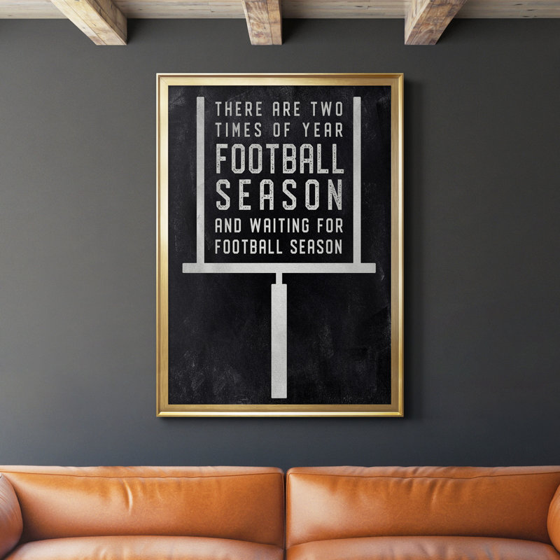 «Football Season», art textuel sur toile, H 26,5 po x l 36,5 po x P 1,5 po, Or