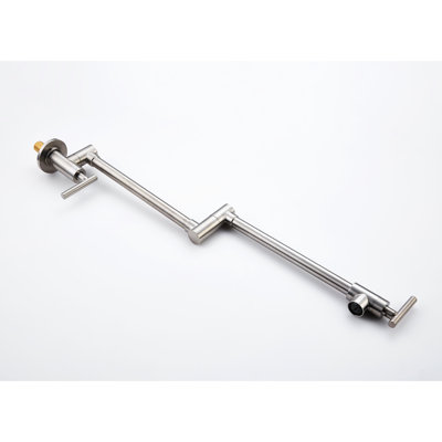 Wall Mount Pot Filler Faucet In Brushed Nickel - Folding Function, 360 Rotation, Robust Brass Construction, Double Handles For Easy Water Regulation, Corrosion Surface Layer Functionality, Rotatable,