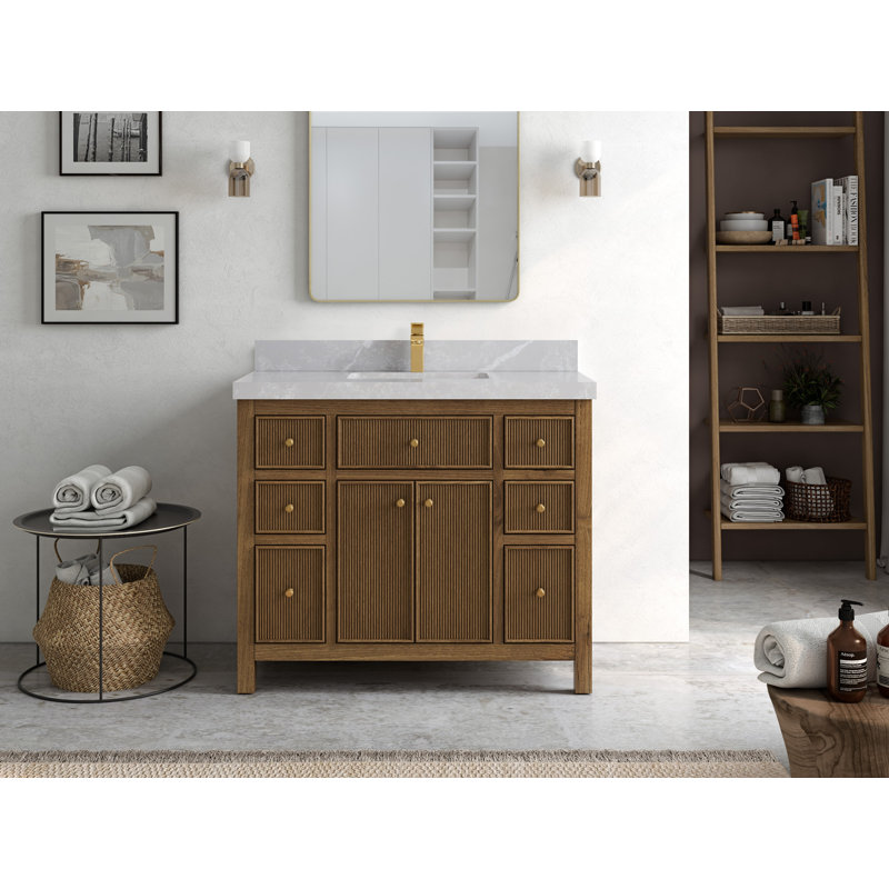 Ensemble de meuble-lavabo simple 42 po, Gris clair