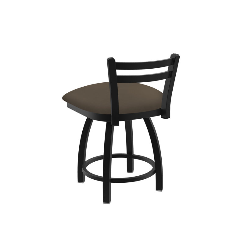 Tabouret de coiffeuse en métal Jackie, Vinyle - Terre Canter, Noir froissé