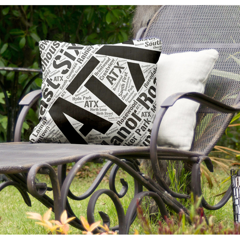 Coussin intérieur/extérieur austin, H 20 po x l 20 po, Noir, Oui