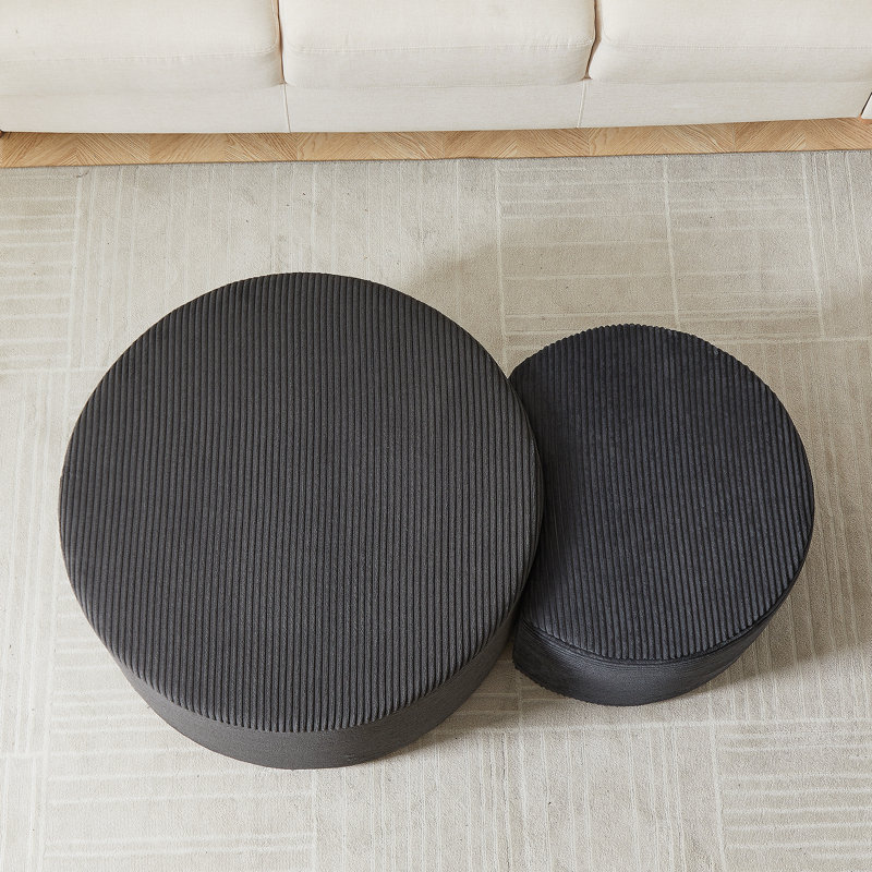 Ensemble de 2 tables basses emboîtables pour le salon, table d'appoint avec repose-pieds en mousse moderne, sans assemblage