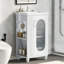 Meuble-lavabo de 20 po avec lavabo, meuble-lavabo avec tablette à deux niveaux, tablette réglable, bois massif et panneau de fibres à densité moyenne-117193524