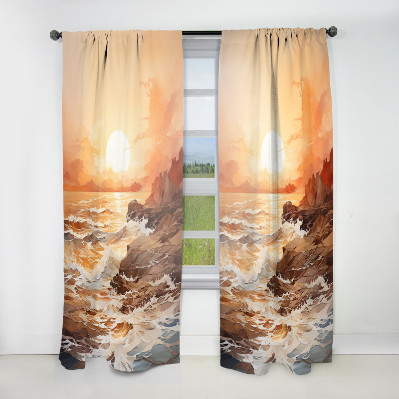 Guriy - Rideau Sunrise Sunset - Rideau obscurcissant sans motif - 1 panneau, L 52 po x L 63 po