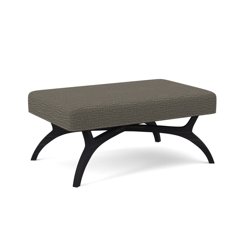Ansel Upholstered Bench, Vintage Ebony, Stepping Stones Ivory