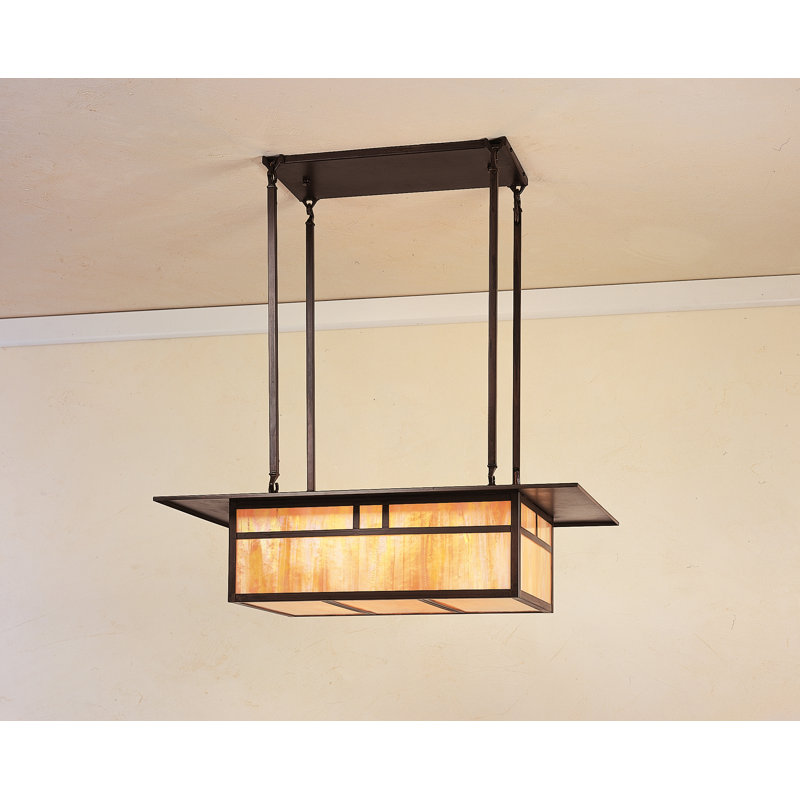 Huntington 4 - Light Chandelier, Yes, Frosted, Mission Brown