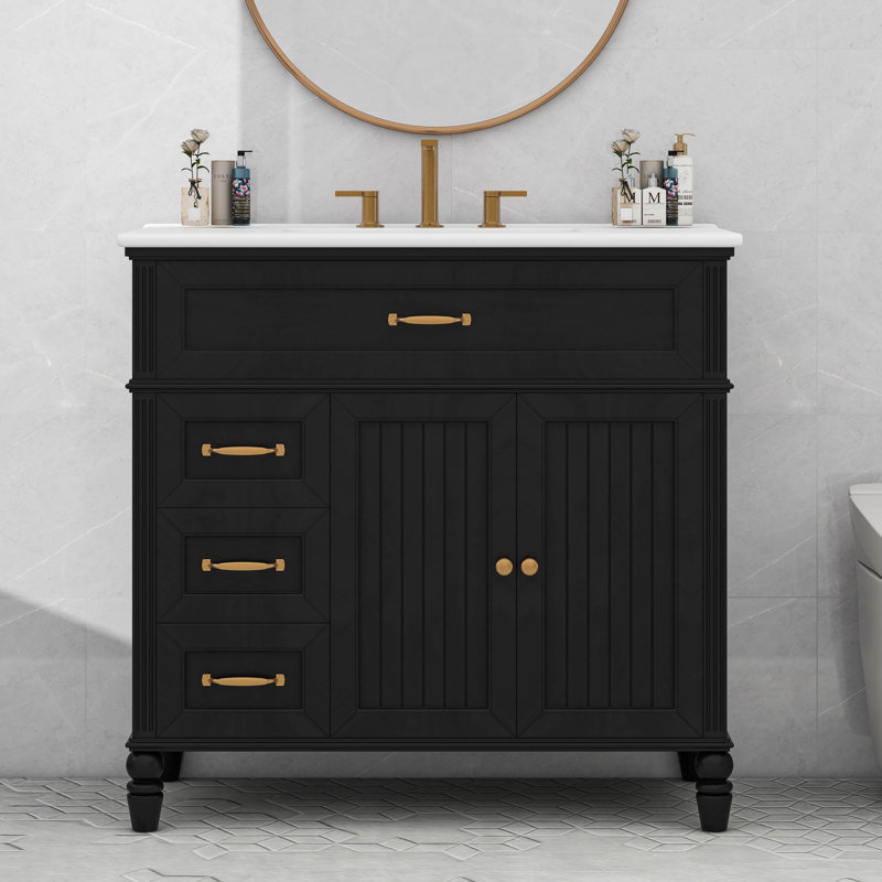 36" Bathroom Vanity With Sink, Drawers