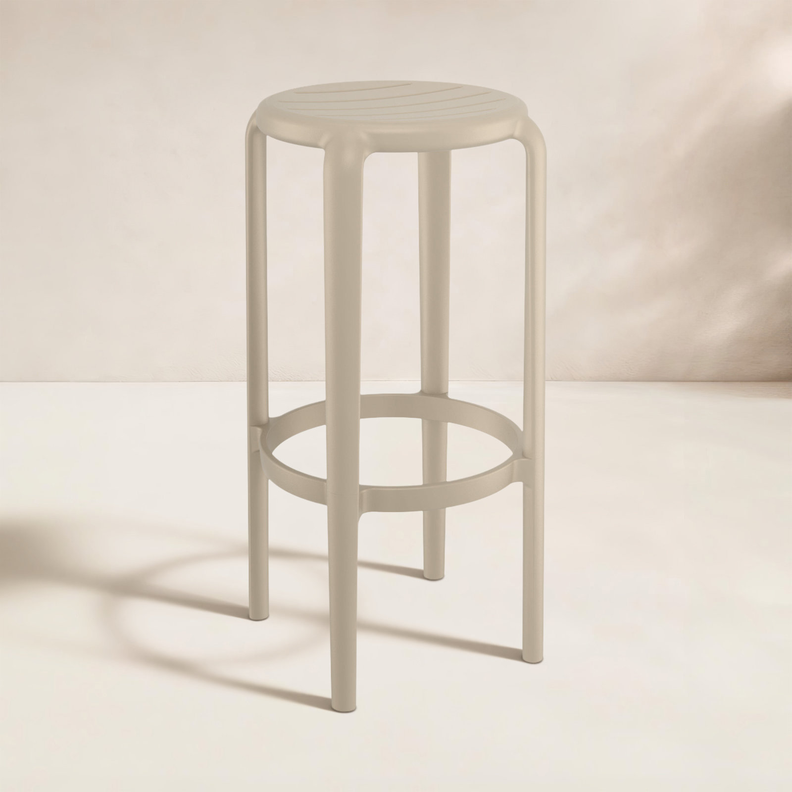 Awan Patio Bar Stool, Taupe, 29.75"
