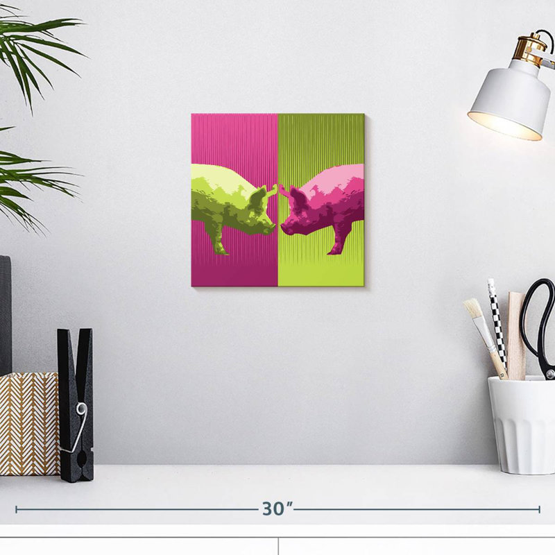 Brampt Neon Pigs, 10" H x 10" W