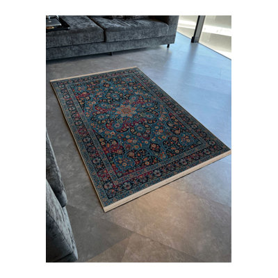 Tapis décoratif lavable à la machine multicolore
