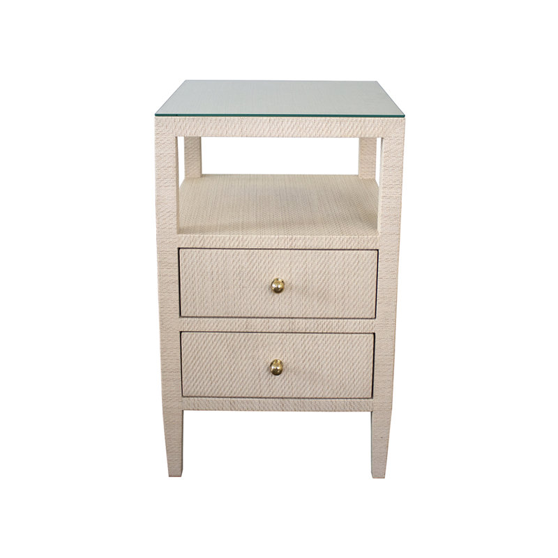 Roscoe Glass End Table, Natural