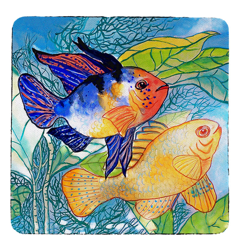 Deux sous-verres à poisson Trimble