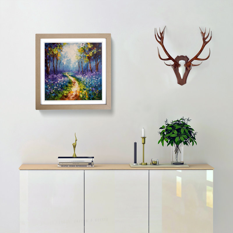 1 Piece Single Picture Frame Wall Art, Oak