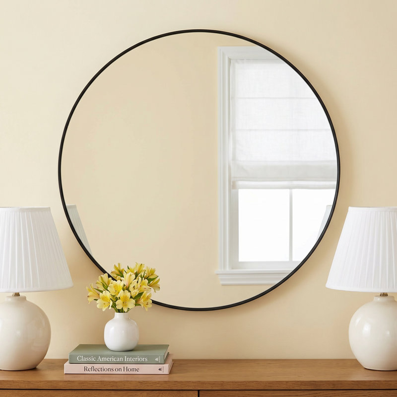 Bassevelde Mirror, 32" x 32", Black
