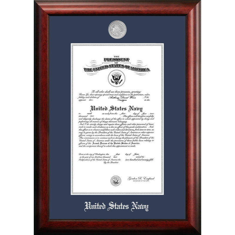 Cadre photo à certificat marine, 10 po x 14 po