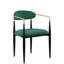 Salle à manger ultra-moderne de 5 pièces: chaises rembourrées en tissu et table en pierre frittée noire, table sophistiquée pour les pièces modernes-422805801-422805802
