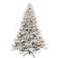 Arbre de décoration de Noël blanc hybride avec support, pré-éclairé, 6 tailles disponibles-2090947315-2090947310
