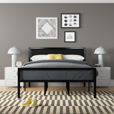 Babbitt Vegan Leather Metal Platform Bed
