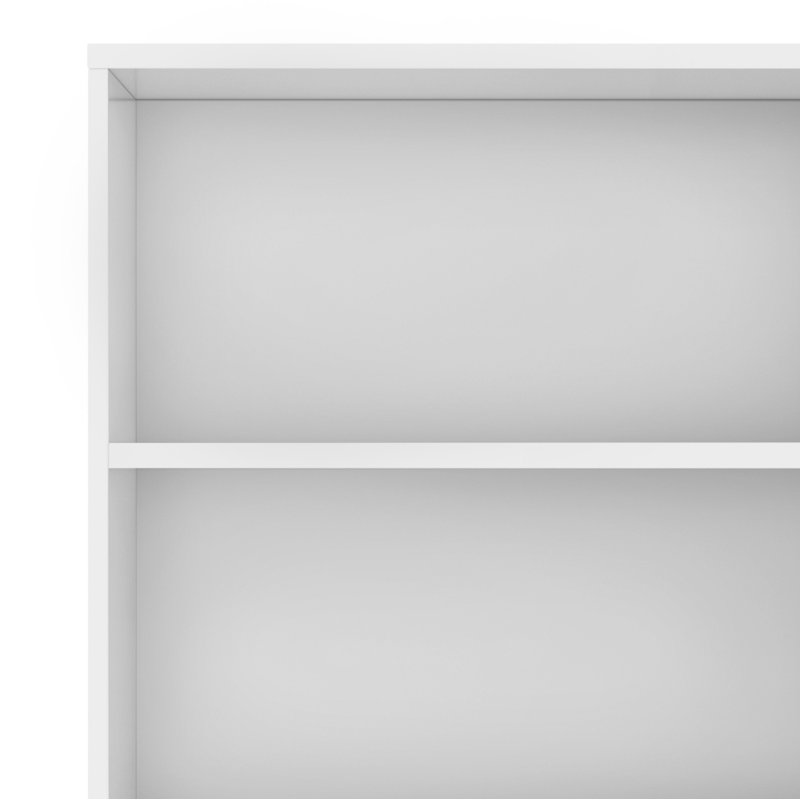 Transitional Solid Hardwood Adjustable Bookcase with Storage in White