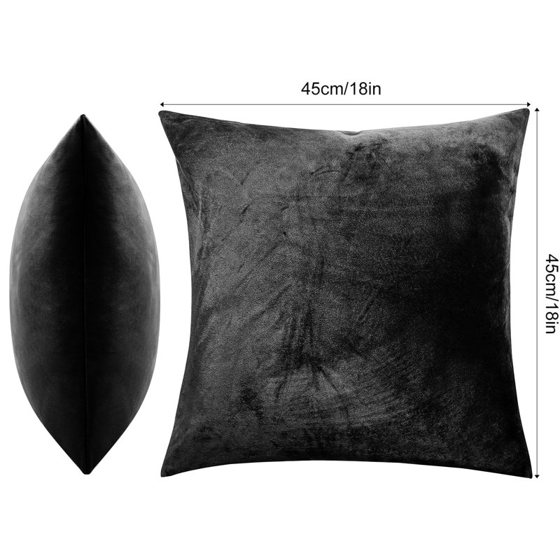 Skrolan Crushed Velvet Scatter Cushion Cover, Black