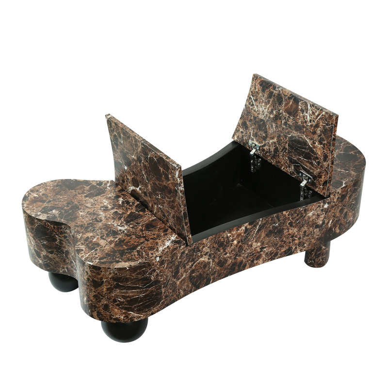 Faux Travertine Modern Irregular Coffee Table