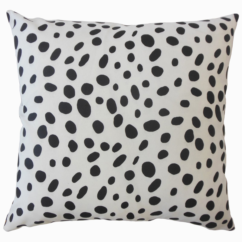 Housse et insert de coussin en coton Ibson, Noir, 12 po x 18 po
